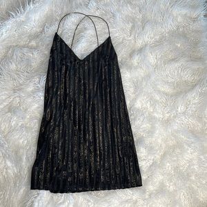 Forever 21 mini black and gold glitter dress size medium